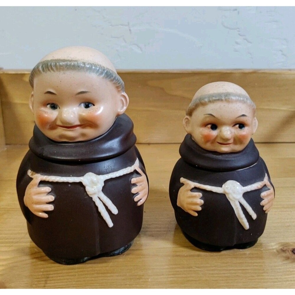 Goebel Friar Tuck Sugar Bowl & Lid Z37 + S183 Mustard Jar West Germany